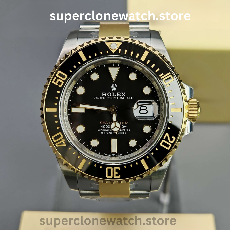 Rolex Super Clone Watches 1:1 Sea Dweller Yellow Gold Black Dial 126603 3235 Movement