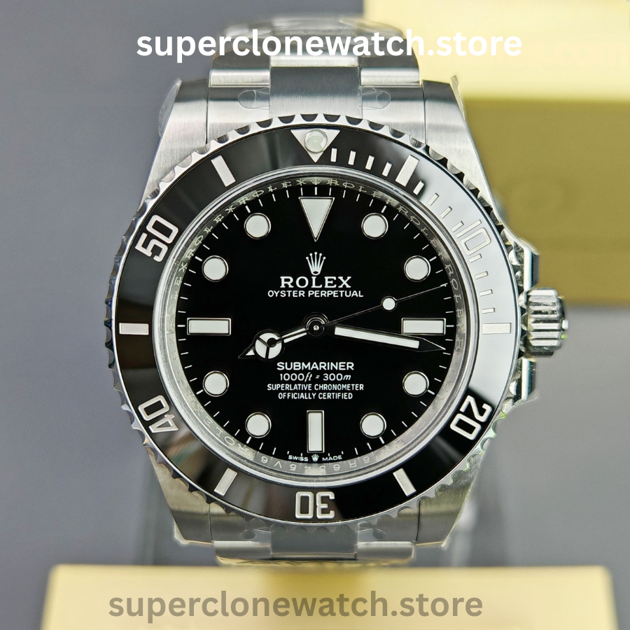 Rolex Super Clone Watches 1:1 Submariner Black Dial No Date 124060-0001 3230 Movement