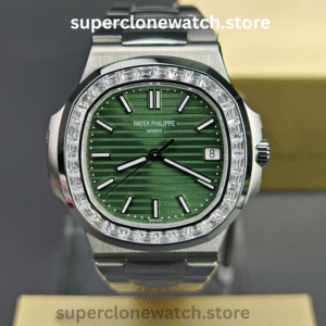 Patek Philippe Super Clone Watches 1:1 Nautilus 5711 Green Dial Diamond Bezel