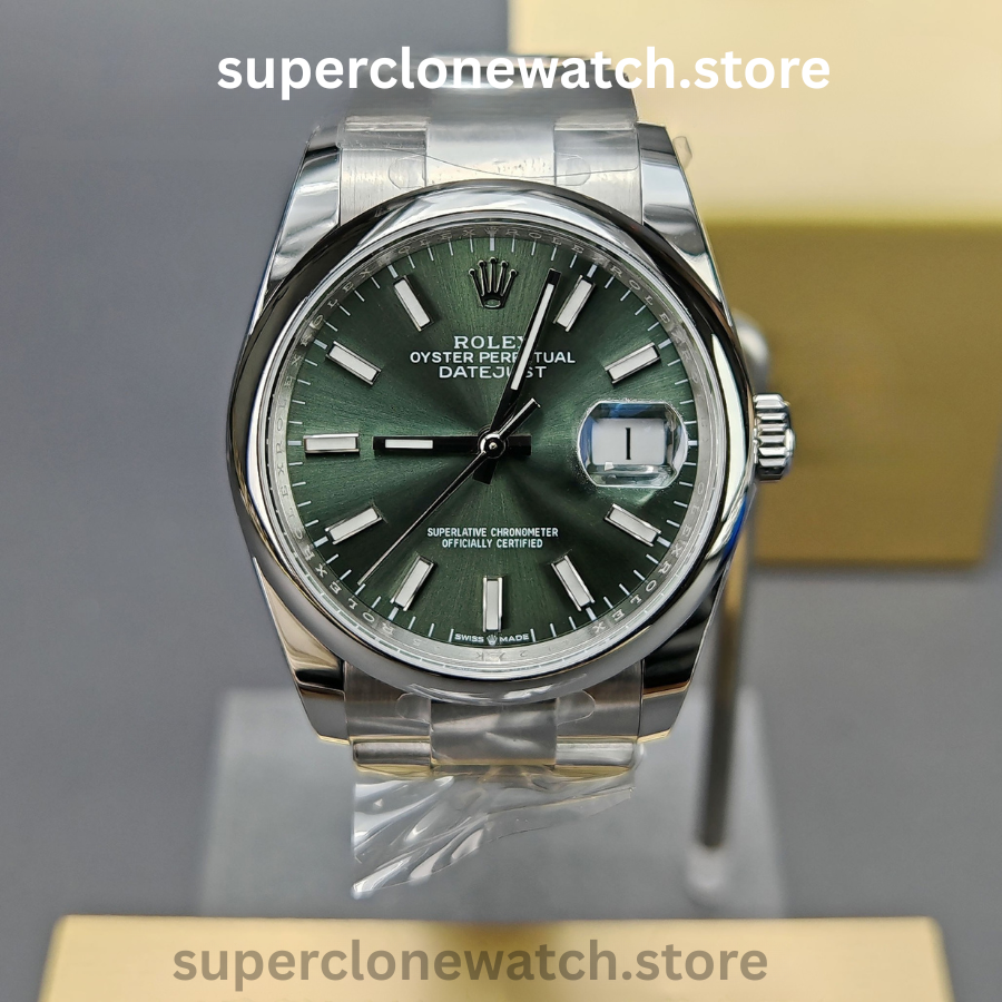 Rolex Super Clone Watches 1:1 DateJust Green Dial m126200-0024 Oyster 36MM 3235 Movement