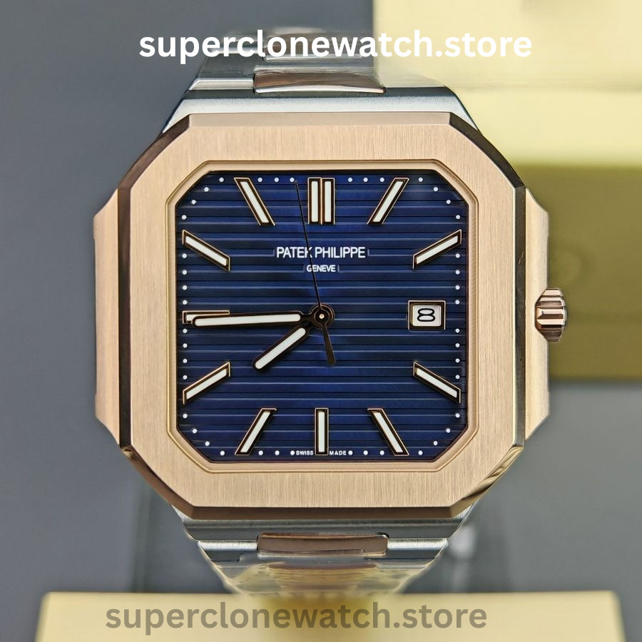 Patek Philippe Super Clone Watches 1:1 Cubitus Gold 5821/1AR-001 Blue Dial
