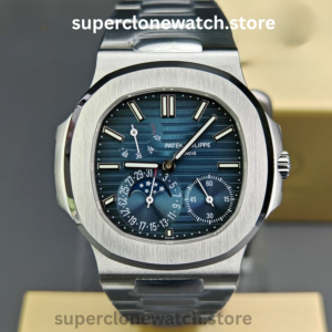 Patek Philippe Super Clone Watches 1:1 Nautilus Moon Phase 5712 Blue Dial New Clasp