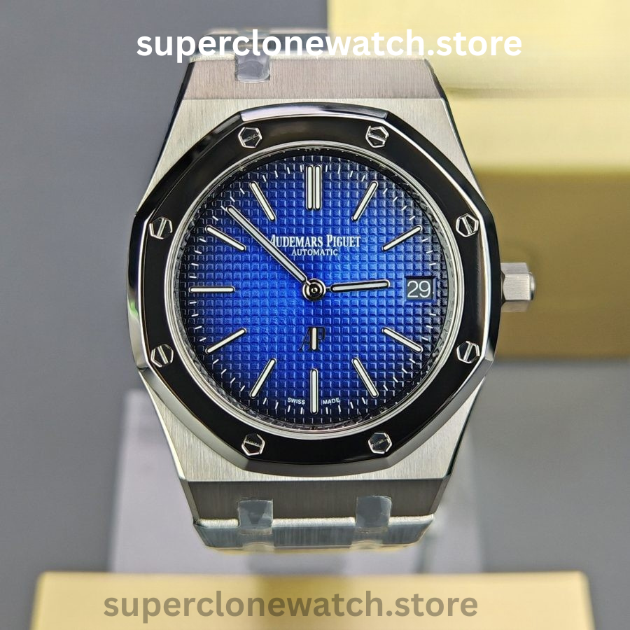 Audemars Piguet Super Clone Watches 1:1 Royal Oak “Jumbo” 15202IP Blue Dial