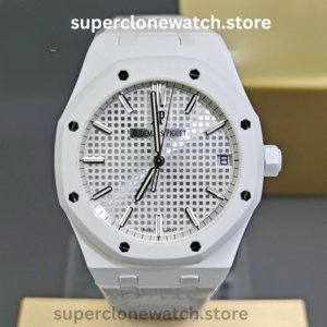 Audemars Piguet Super Clone Watches 1:1 Royal Oak White Ceramic 15500 White Dial 41MM