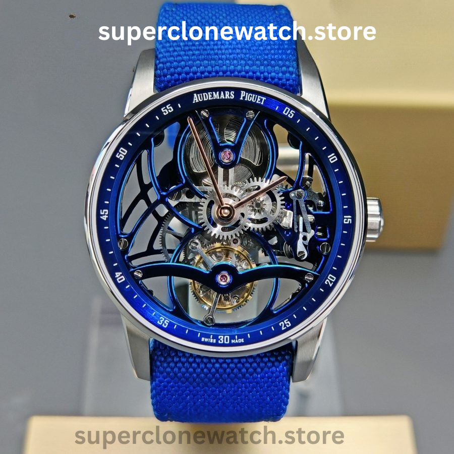 Audemars Piguet Super Clone Watches 1:1 Code 11.59 Tourbillon Blue Openworked 26600NB 41mm