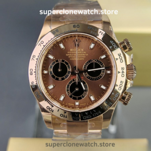 Rolex Super Clone Watches 1:1 Daytona Rose Gold Chocolate Dial m116505-0013 4130 Movement