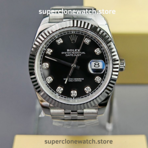 Rolex Super Clone Watches 11 DateJust Black Diamond Dial Jubilee 41MM m126334-0012 3235 Movement
