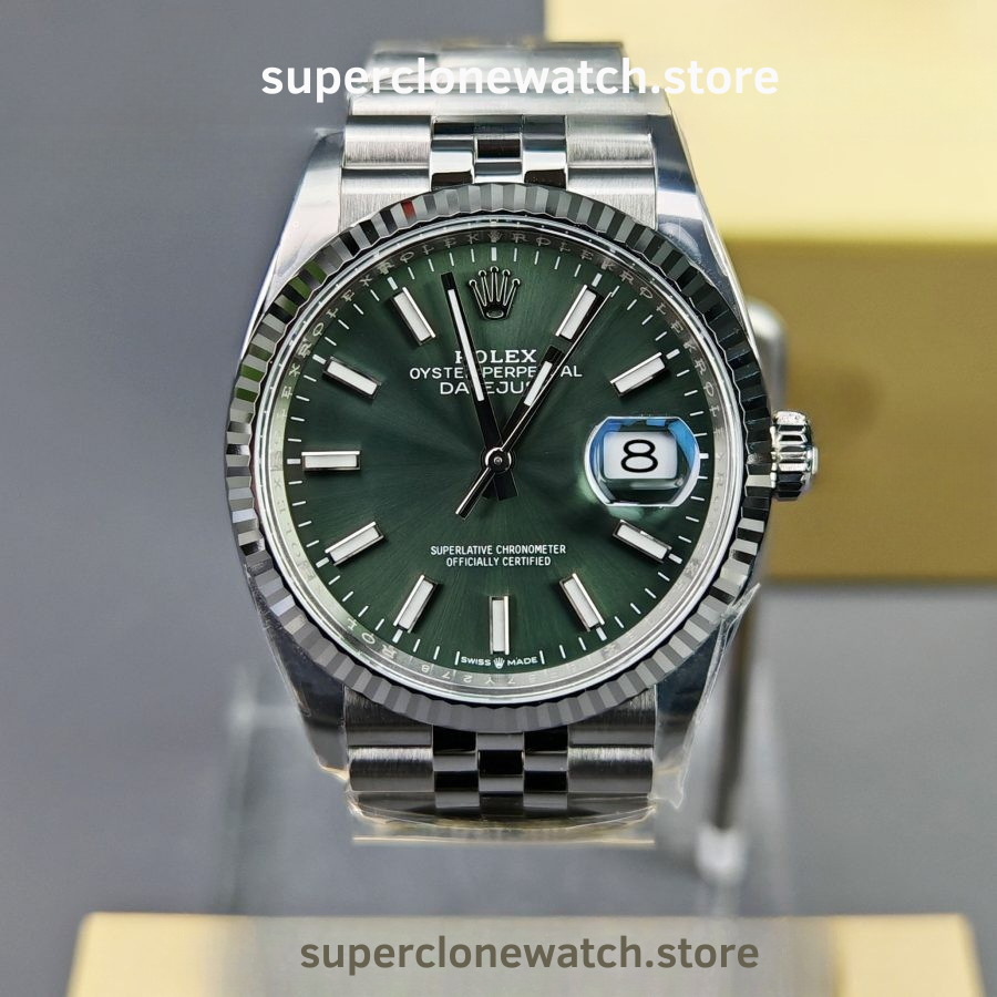 Rolex Super Clone Watches 1:1 DateJust M126234 – 0051 Green Dial Jubilee 36MM 3235 Movement