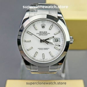 Rolex Super Clone Watches 1:1 DateJust White Dial M126300 – 0005 Oyster 41MM 3235 Movement
