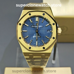 Audemars Piguet Super Clone Watches 1:1 Royal Oak 18K Gold 15450BA Blue Dial 37MM